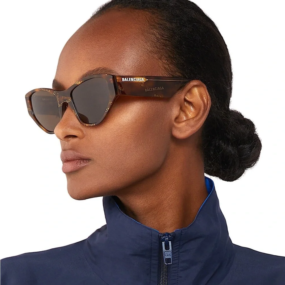 NEW BALENCIAGA BB0097S 003 BROWN WOMEN SUNGLASSES - Picture 5 of 11